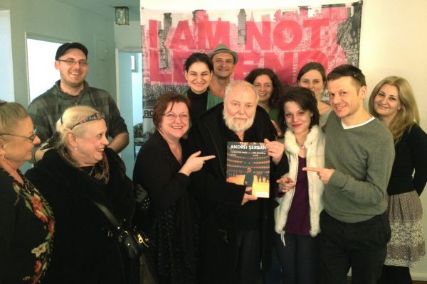 With Marie-France Ionesco, Peca Ștefan, Lucian Pintilie, Mircea Cantor and the team of the Romanian Cultural Institute NYC (2012)