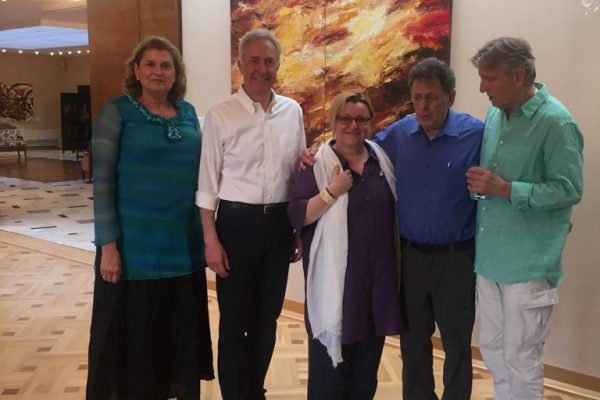 With Philip Glass, Anca Harasim, Andrei Serban and the US Ambassador Hans Klemm.